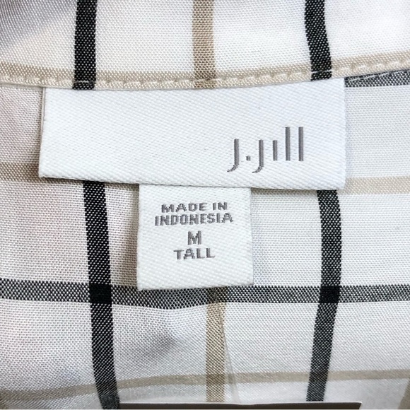 J Jill, windowpane plaid oversized long button down shirt - Picture 4 of 9